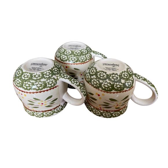Set of 3 Temp-tations Old World Green 12 oz Mugs - Picture 5 of 12